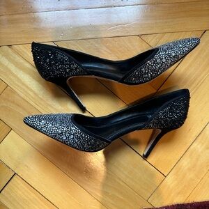 Elegant Black and Silver Women's Heels
